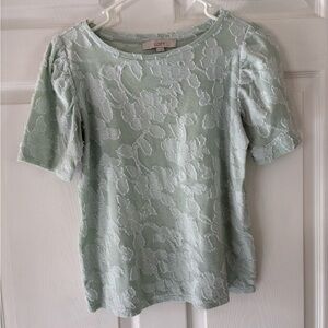 LOFT Mint Green Floral pattern Tee
